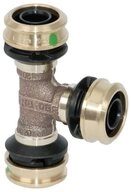 Viega Wasserrohr Viega Raxofix T-St&uuml;ck, Modell 5318, Rotguss, 32 mm x 32 mm x...