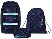 Satch Schulranzen Schulrucksack-Set PACK Purple Laser 3-teilg (3-teilig),