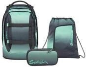 Satch Schulranzen Schulrucksack-Set PACK Gradient Mint 3-teilig (3-teilig),
