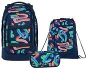 Satch Schulranzen Schulrucksack-Set PACK Crazy Twist 3-teilig (3-teilig),