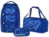 Satch Schulranzen Schulrucksack-Set PACK Vibrant Blue 3-teilig (3-teilig),