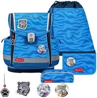 Belmil Schulranzen Classy Plus, Brustgurt,Magnetverschluss mit Patches (5-tlg.,