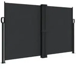 vidaXL Seitenmarkise Sichtschutz Windschutz Ausziehbar Schwarz 140x600 cm