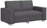 vidaXL Sofa Zweisitzer-Sofa Grau 160 cm Kunstleder, 1 Teile