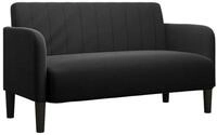 vidaXL Sofa vidaXL Zweisitzer-Sofa Schwarz 109 cm Samt