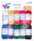 Gr&uuml;ndl Cotton Quick Mini Shades H&auml;kelgarn Set 10 x 15 g H&auml;kelwolle,...