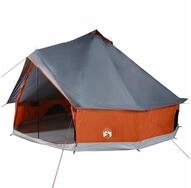 vidaXL Tipi-Zelt Tipi-Familienzelt 8 Personen Grau und Orange Wasserdicht, (1 tlg)