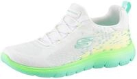 Slip-On Sneaker SKECHERS "SUMMITS", Damen, Gr. 35, wei&szlig; (wei&szlig;, neongr&uuml;n, gelb),