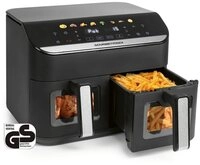 GOURMETmaxx Hei&szlig;luftfritteuse Airfryer mit Doppelkorb 2x 4,5l 2400W, 2400 W, 8