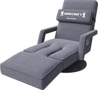 Kindersessel Gaming-Sessel MINECRAFT, Grau, Stoffbezug, Drehbar, Klappbar,