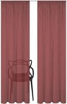 Home Basics Vorhang Softy 2Er Set Kombibandschal 160 x 140 cm 2x Fertigschal Beere (2