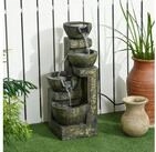 Outsunny Gartenbrunnen Wasserspiel, Wasserfall f&uuml;r Garten, Gartenteich, 25 cm