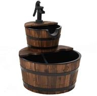 vidaXL Wasserfall Gartenbrunnen mit Pumpe 44,5x44,5x58 cm Massivholz Tanne