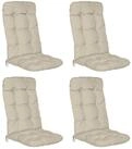 Beautissu Hochlehnerauflage 4er Set Hochlehner Auflagen Flair HL, 120x50x8cm,...