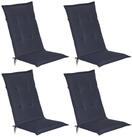 Beautissu Hochlehnerauflage 4er Set Gartenstuhlauflage Loft HL Dunkelblau,