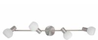 Brilliant Deckenstrahler Tiara, ohne Leuchtmittel, Spotrohr 4flg eisen/wei&szlig;