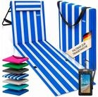 Detex Gartenliege, Strandmatte Klappbar mit Tragegurt Strandliege Verstellbar