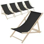 ECD Germany Gartenliege Holz Liegestuhl Beachstuhl klappbarer Strandstuhl...