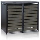 Zelsius M&uuml;lltonnenbox f&uuml;r zwei M&uuml;lltonnen, Anthrazit RAL7016, T&uuml;r in...