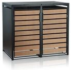 Zelsius M&uuml;lltonnenbox f&uuml;r zwei M&uuml;lltonnen, Anthrazit RAL 7016, T&uuml;r in...