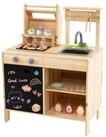 COSTWAY Outdoor-Spielk&uuml;che Holz, Kinder-Grill BBQ, Outdoor Spielgrill, Holz