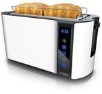 Arendo Toaster 4-Scheiben, W&auml;rmeisoliertes Doppelwandgeh&auml;use, Display
