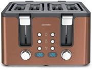 Arendo Toaster Edelstahl, Br&ouml;tchenaufsatz, Restzeitanzeige, Kupfer, 4 kurze