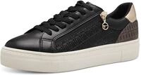 Plateausneaker TAMARIS, Damen, Gr. 42, gold (schwarz, gold), Lederimitat, Textil,