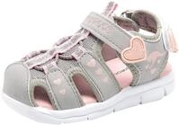 Sandale KANGAROOS "K-Mini", M&auml;dchen, Gr. 21, bunt (hellgrau, rosa), Synthetik,