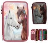 Depesche Federm&auml;ppchen 3-Fach Federtasche Miss Melody mit Farbsortierung, Rot,...