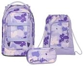 Satch Schulranzen Schulrucksack-Set PACK Lilac Blossom 3-teilig (3-teilig),