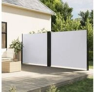 vidaXL Markise Seitenmarkise Ausziehbar Wei&szlig; 180x600 cm