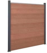 vidaXL Gartenzaun Zaunelement-Set Braun 180x186 cm WPC, (1-St)