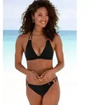 JETTE Triangel-Bikini Giulia mit goldfarbener Glanzbeschichtung und Accessoires