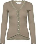 rosemunde Strickjacke Babette Silk Cardigan mit Seide Vintage-Spitzenbesatz,