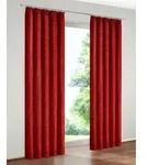 Wirth Vorhang Warnow (1 St), Kr&auml;uselband, blickdicht, Chenille, 270 g/m2 rot 132 cm