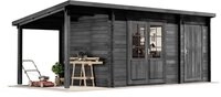 Alpholz Gartenhaus Holz Maria mit Anbau & Schleppdach, BxT: 598x272 cm, in