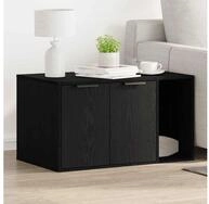 vidaXL Katzenhaus, Katzentoilettengeh&auml;use Schwarze Eiche 80 x 50 x 45 cm
