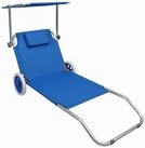 VCM Gartenliege Sonnenliege Liegestuhl Gartenliege Rollen Dach