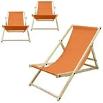 ECD Germany Gartenliege Holz Liegestuhl Beachstuhl klappbarer Strandstuhl...