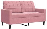vidaXL Sofa 2-Sitzer-Sofa Rosa 120 cm Samt