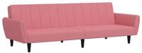 vidaXL Sofa Schlafsofa 2-Sitzer Rosa Samt
