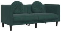 vidaXL Sofa, mit Kissen 2-Sitzer Dunkelgr&uuml;n Samt