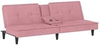 vidaXL Sofa Schlafsofa mit Getr&auml;nkehaltern Rosa Samt, 1 Teile