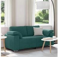 vidaXL Sofa, Sofa 140cm Dunkelgr&uuml;n Stoff