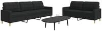 vidaXL Sofa vidaXL 2-tlg. Sofagarnitur Schwarz Stoff