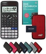 CASIO Taschenrechner fx-991DE X inkl. Schutztasche Rot & Fachbuch (128 Seiten, DIN