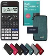 CASIO Taschenrechner fx-991DE X inkl. Schutztasche T&uuml;rkis & Fachbuch (128 Seiten,