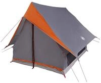 vidaXL Tunnelzelt Familienzelt mit Dach Grau und Orange 220 x 220 x 184 cm, (1...