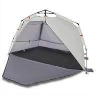 vidaXL Strandmuschel Strandzelt 3 Personen Grau Quick Release Wasserdicht, (1...